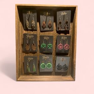Hand made Wooden earrings Lightweight. Stainless steel hooks. Price  per 1 pair